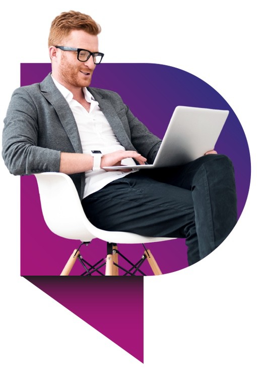man with laptop